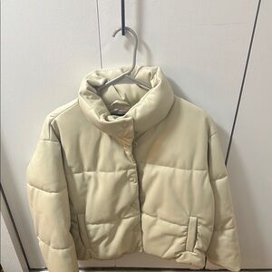 Women's Beige Puffer Jacket Size M